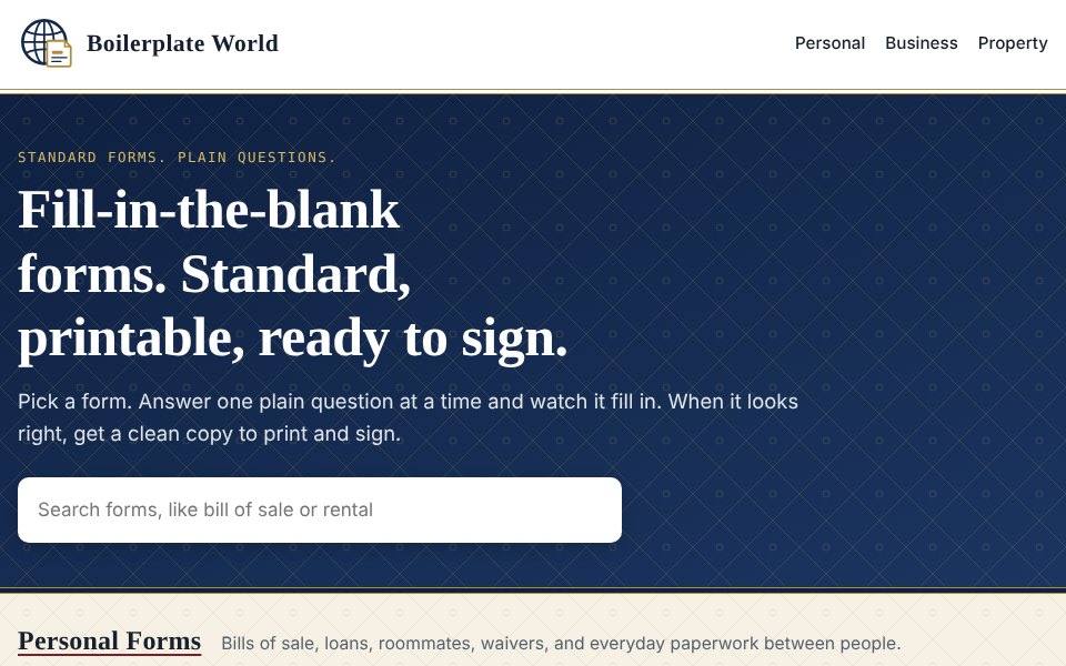 boilerplateworld home page