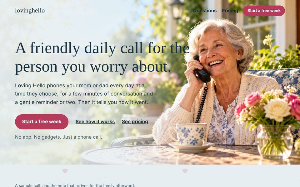 lovinghello home page