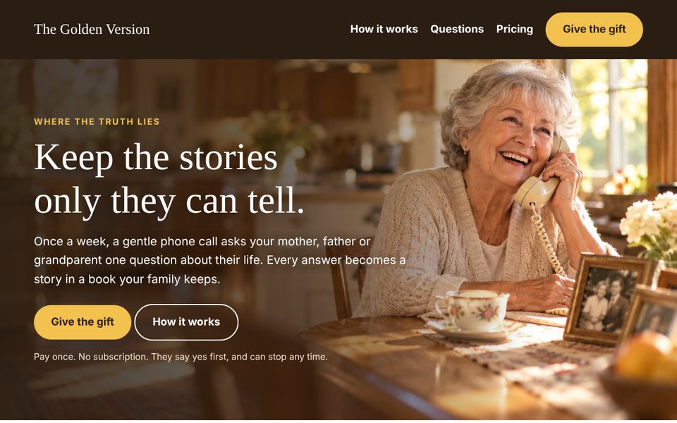 thegoldenversion home page